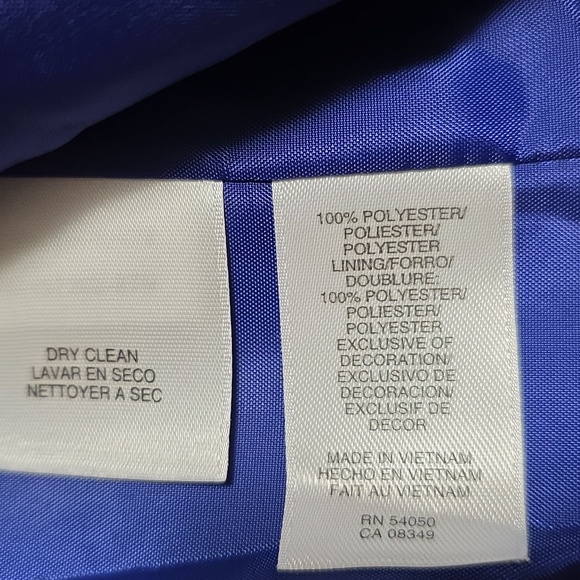 Jones of NY royal blue pants suit black lapels - Picture 6 of 14